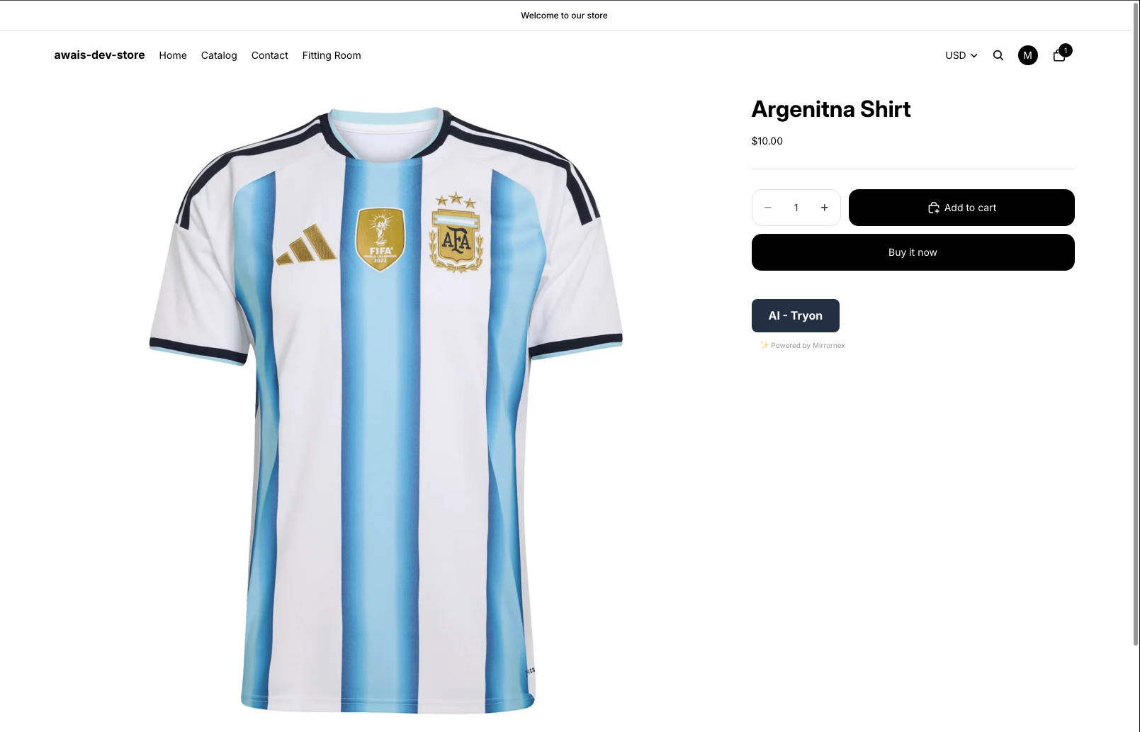 Try-On Button on Product Page