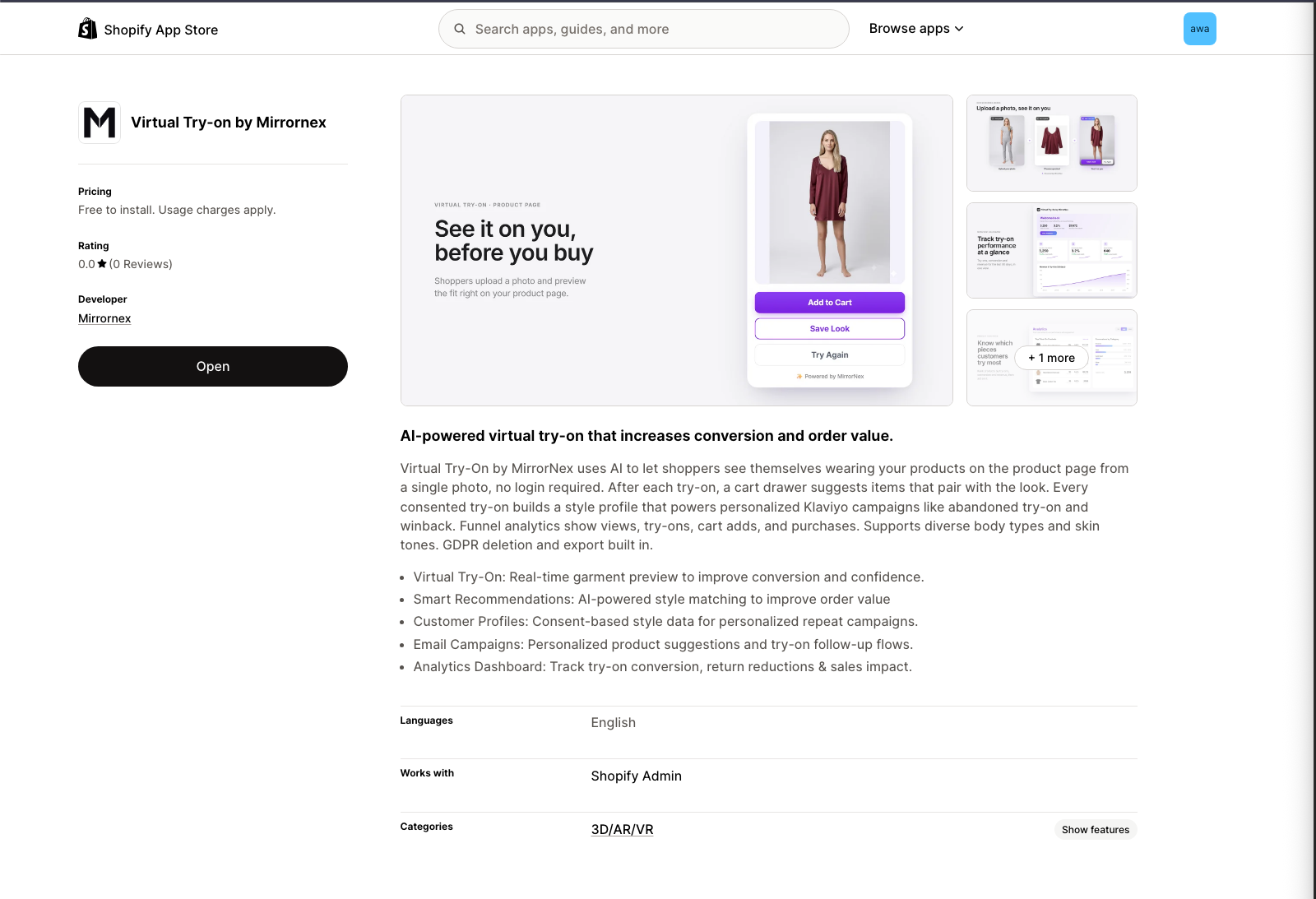 MirrorNex App Store Listing